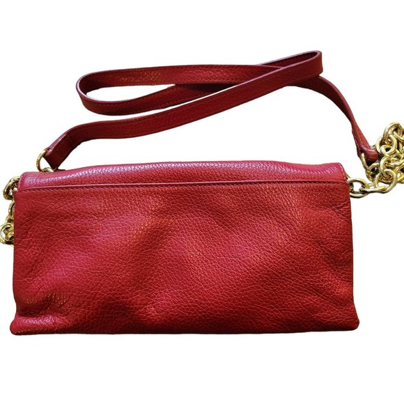 Mark and Graham Purse Red and Gold Leather Shoulder Bag Italian Handbag DH667 - Picture 7 of 9
